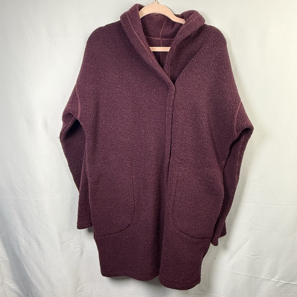 Lululemon Sincerely Sherpa Wrap Heathered Arctic Plum Sweater Coat Sz Small